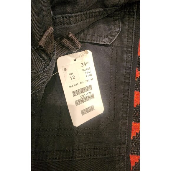 NEW Y2K Women's H&M Black Cargo Pants Size 12 Multiple Pockets 100% Cotton - Picture 4 of 16